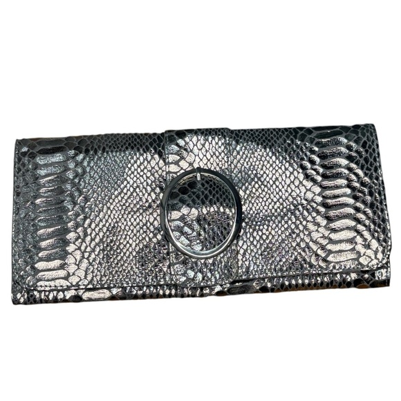 VINTAGE NWT SNAKESKIN (LIKE) LARGE CLUTCH Evening Formal Prom Dance Cocktail - Picture 3 of 11